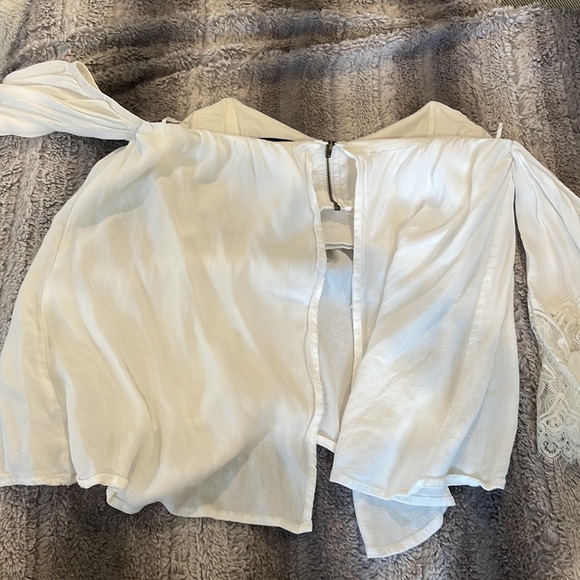 White off the shoulder evening out top. Size small. Gently used. - Picture 2 of 2